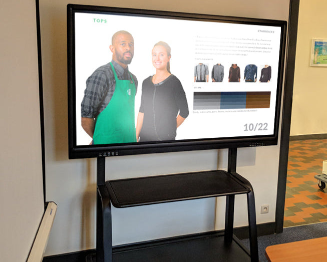 Digital Screen Floor Trolley With Shelf