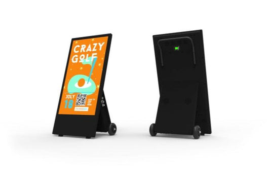 43" Outdoor High Brightness Digital Battery powered A-Board in Black and easy portable Kerb sign