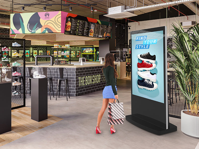 Slimline 4K Freestanding 65'' Digital Screen Posters Totem Android Display