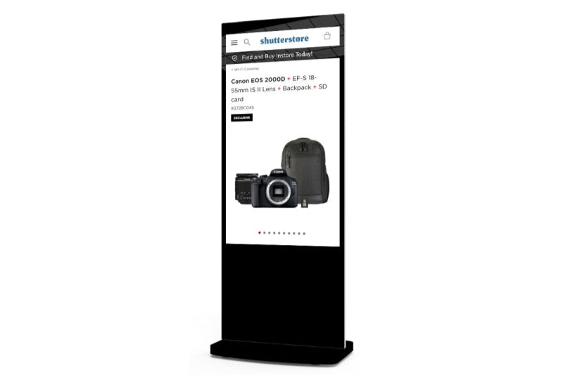 Freestanding PCAP Touch Screen Posters Black or White