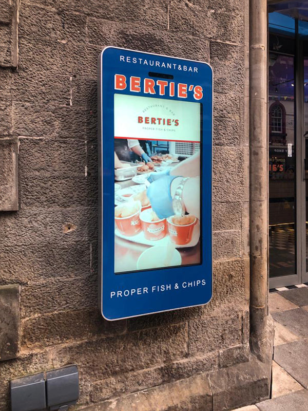 Outdoor Wall Mounted Digital Advertising Display with Touch Screen Option