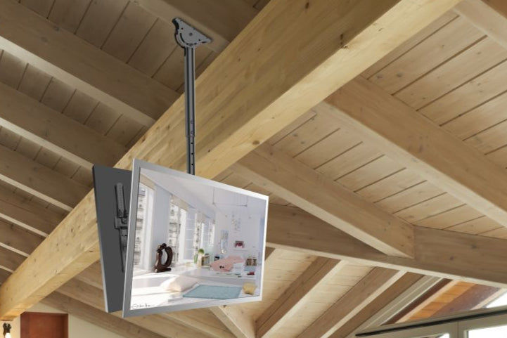 Back-to-Back Telescopic Ceiling Mount  with adjustment with the ceiling angle for 32'' to 55'' size displays, TV or advertising screens, landscape - Be Quantum 