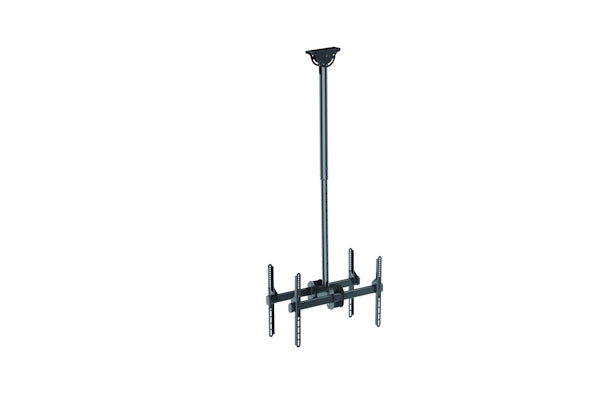 Back to Back Black TV or Digital display Ceiling mount to hold 2 advertising displays or monitors background - Be Quantum