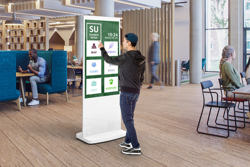 Freestanding PCAP Touch Screen Posters Black or White