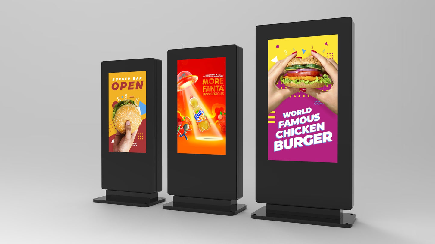 Freestanding Outdoor Digital Poster Totem with Touch Screen Option