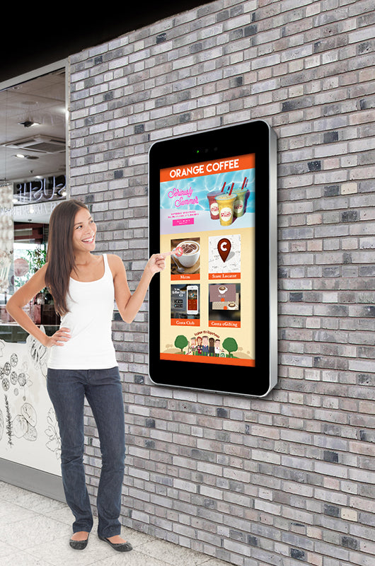 Outdoor Wall-mounted  Digital Advertising Display with Touch Screen Option