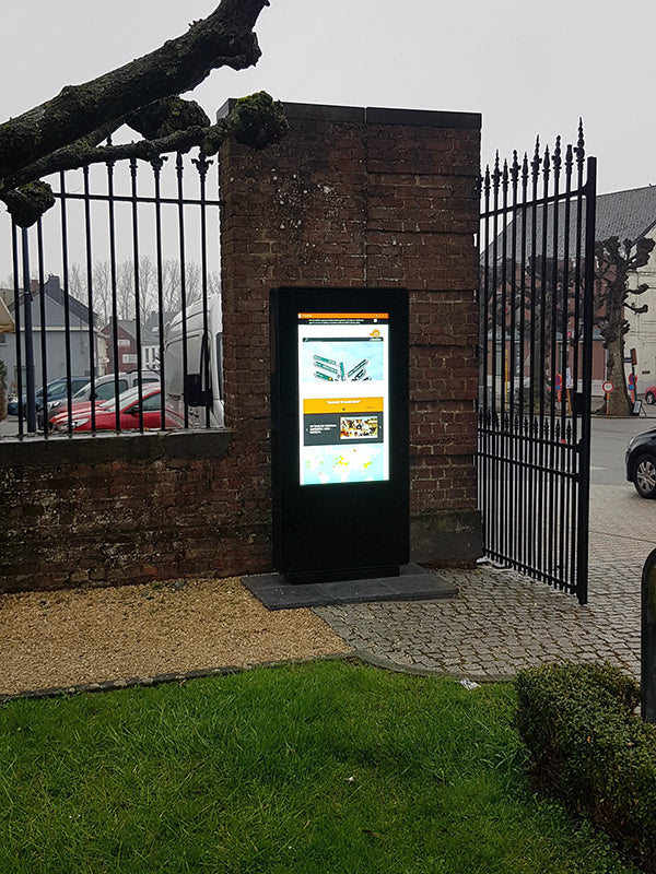 Freestanding Outdoor Digital Poster Totem with Touch Screen Option