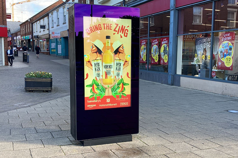 Freestanding Outdoor Digital Poster Totem with Touch Screen Option