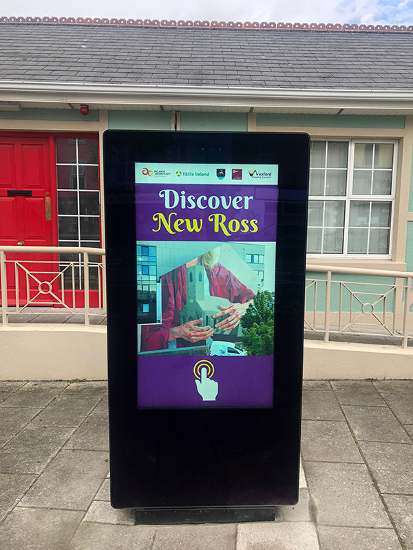 Freestanding Outdoor Digital Poster Totem with Touch Screen Option