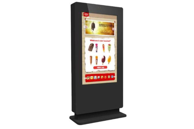 Freestanding Outdoor Digital Poster Totem with Touch Screen Option