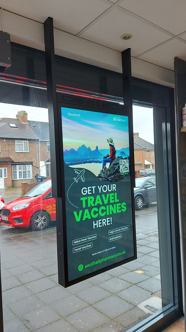 Ultra High Bright Free Standing Double-Sided Screen Window Advertising Display